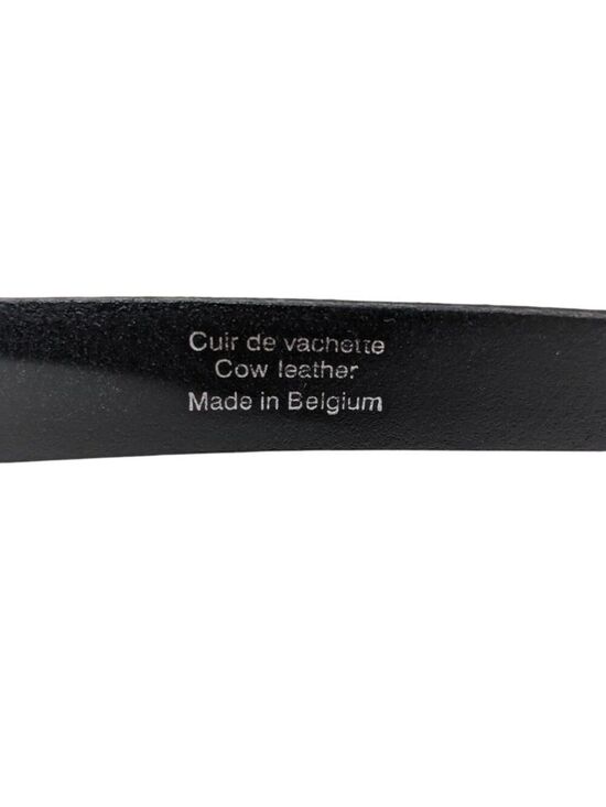 The Kooples Red Black Calf Hair Leather Animal Print Skinny Belt
